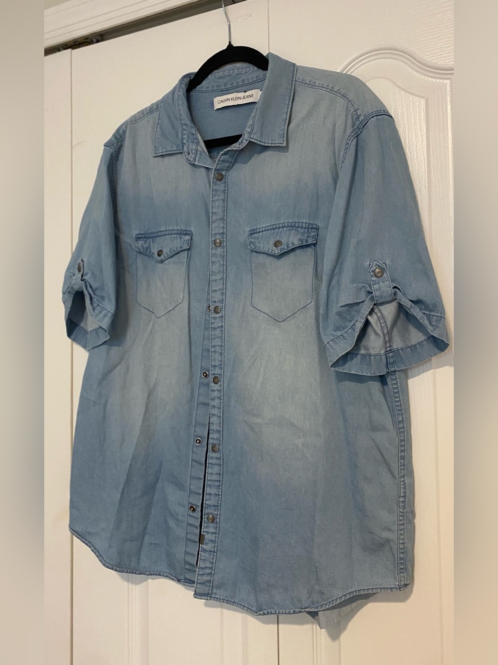 Calvin Klein Jeans Light Blue Denim Button-Down Shirt